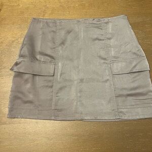 NWT PacSun Gray Cargo Satin Mini Skirt